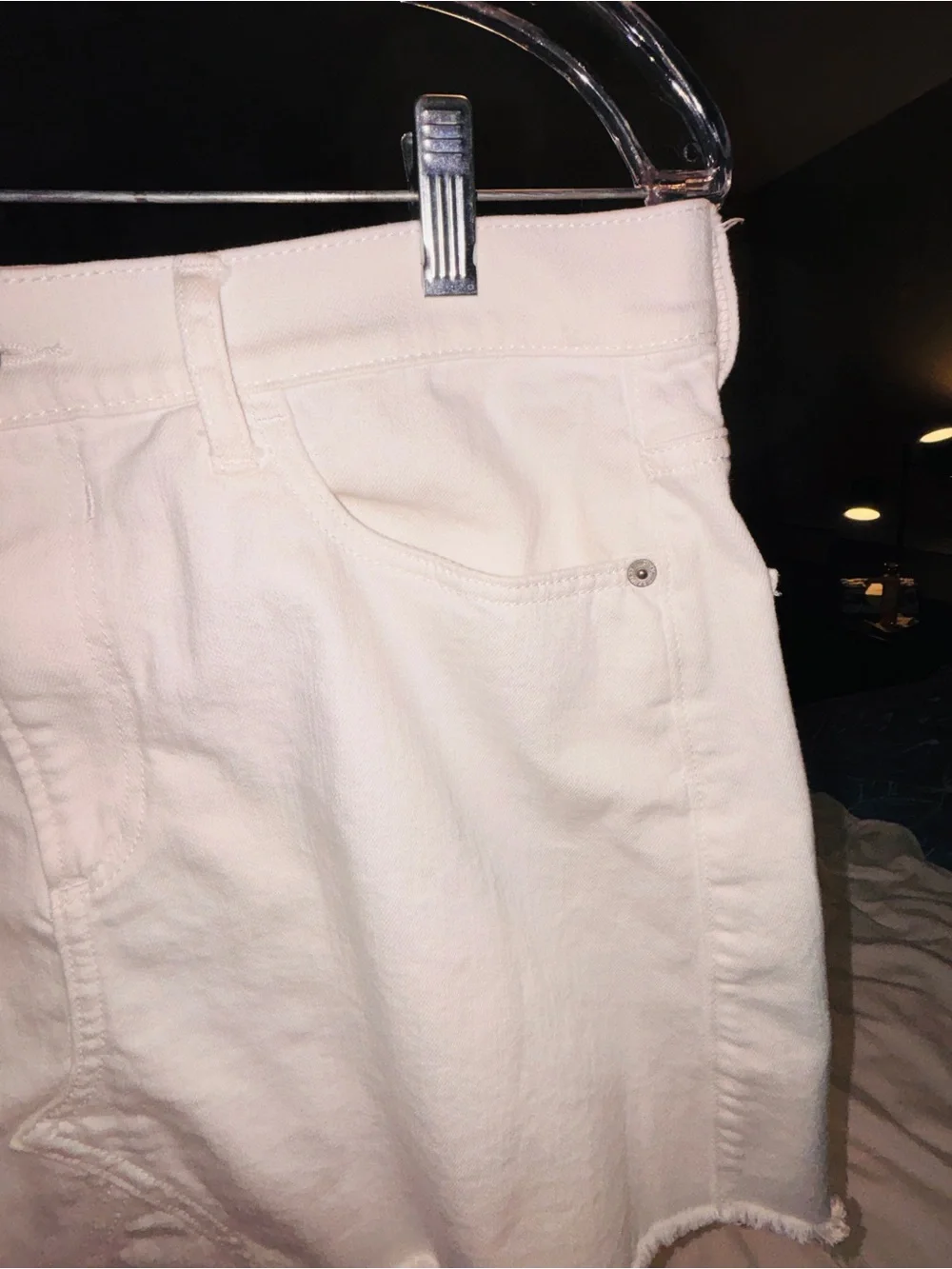 Express White Denim Frayed Hem Skirt Size 10